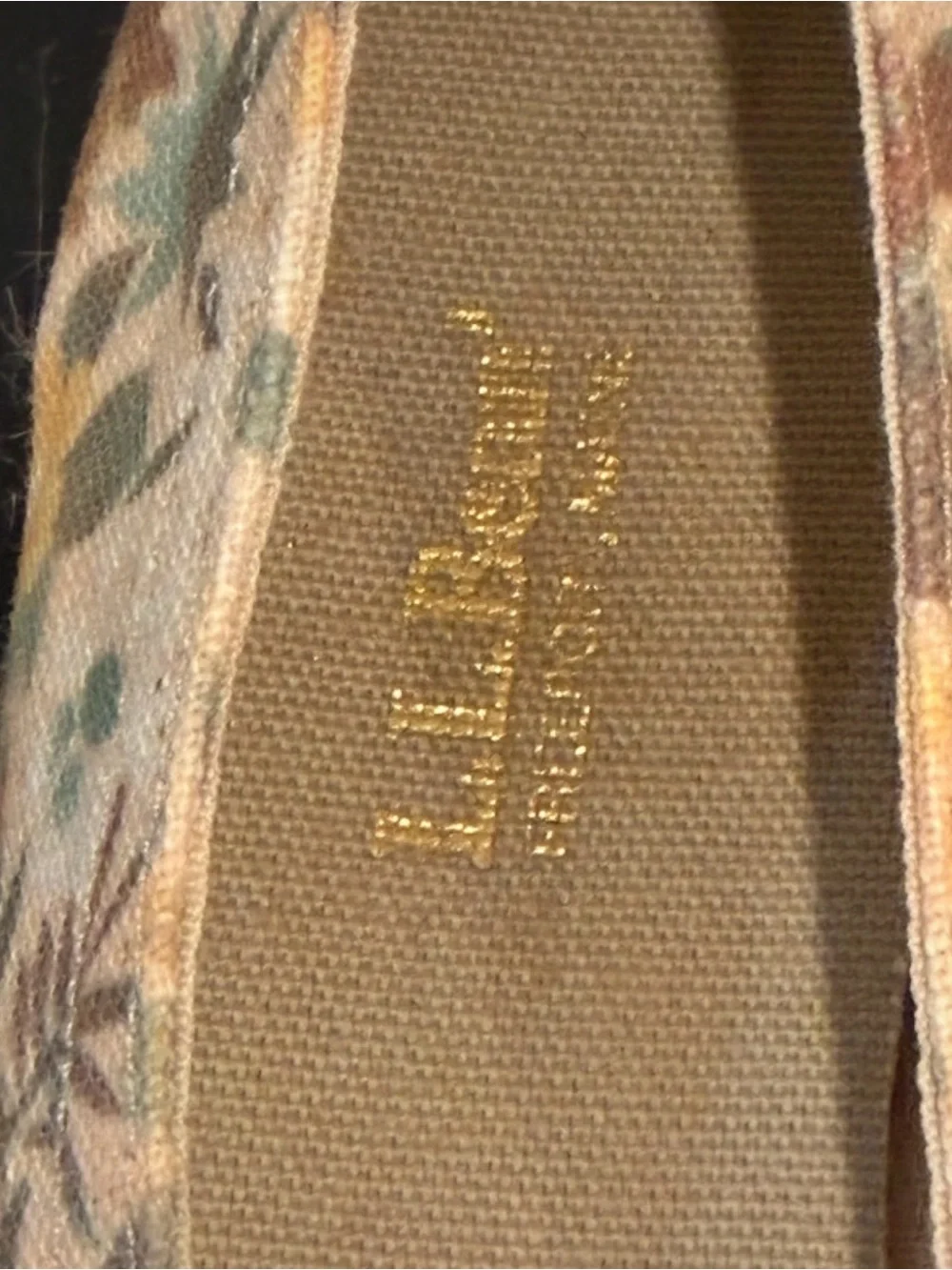 L.L. Bean Peach Floral Canvas Jute Espadrille Flats- 7M